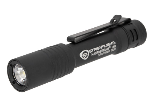 Streamlight MacroStream USB Rechargeable Flashlight with lanyard - Black