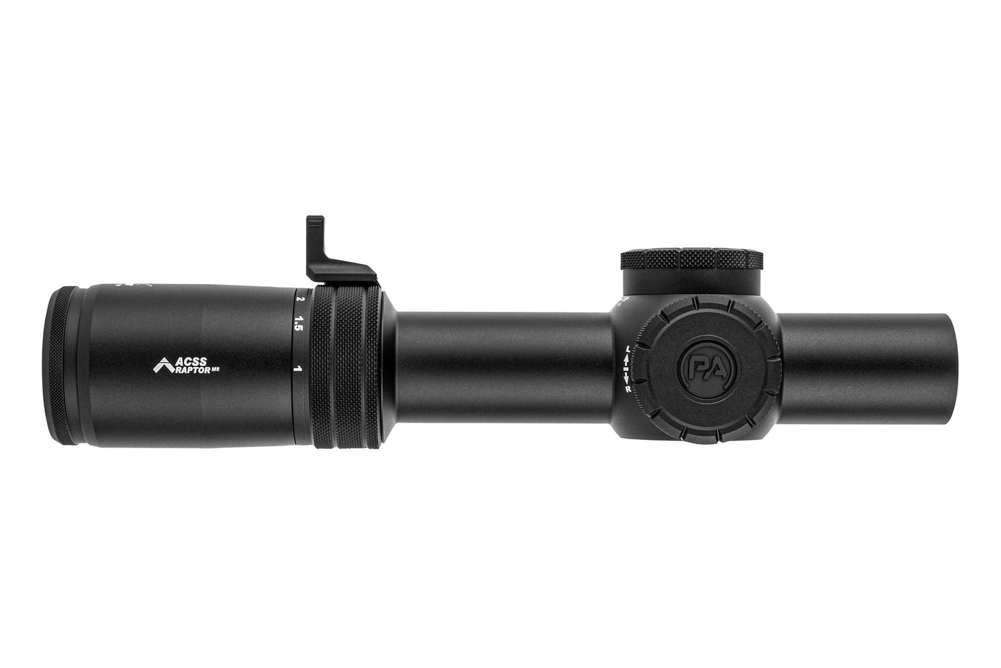 Primary Arms Compact PLxC 1-8x24 FFP Rifle Scope - Illuminated ACSS Raptor M8 Reticle - 5.56 / .308 - Yard